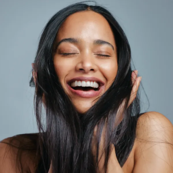 a woman display her good hair